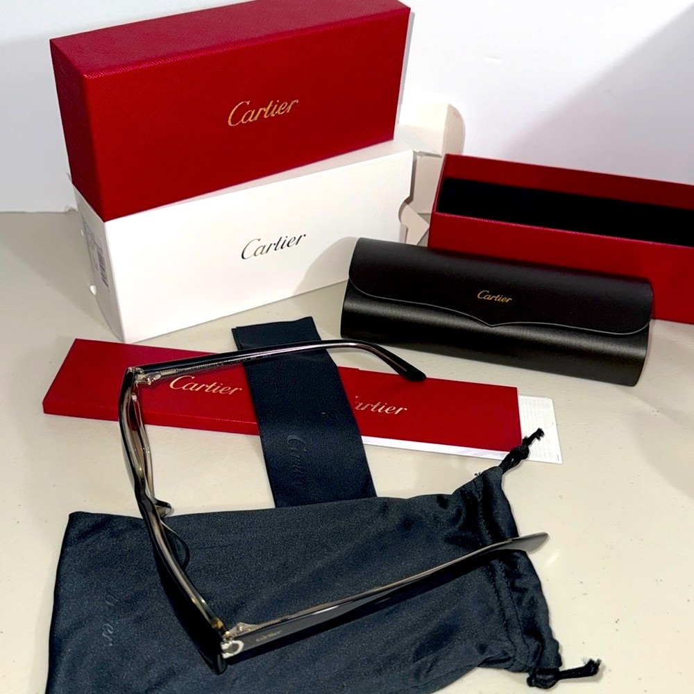 NEW Cartier Deep blue silver hardware Luxury Sunglasses 😎 signature authentic - Picture 5 of 14